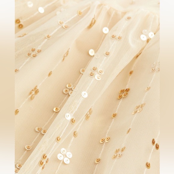 Gold Sequin and Tulle Skirt - Picture 4 of 4